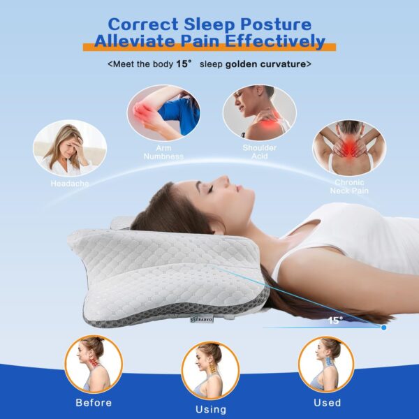 Almohada cervical ortopédica para aliviar el dolor y mejorar el sueño - Imagen 3